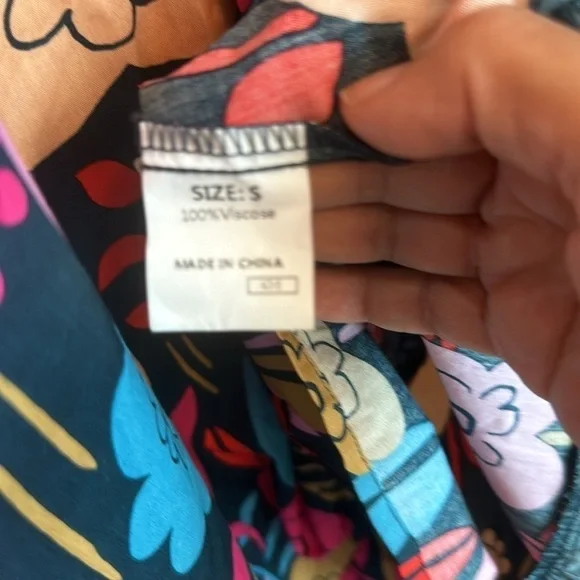 NWT! Green Floral Print Puff Sleeve Ruffled Mini Dress boho retro layered SZ S - Picture 12 of 15